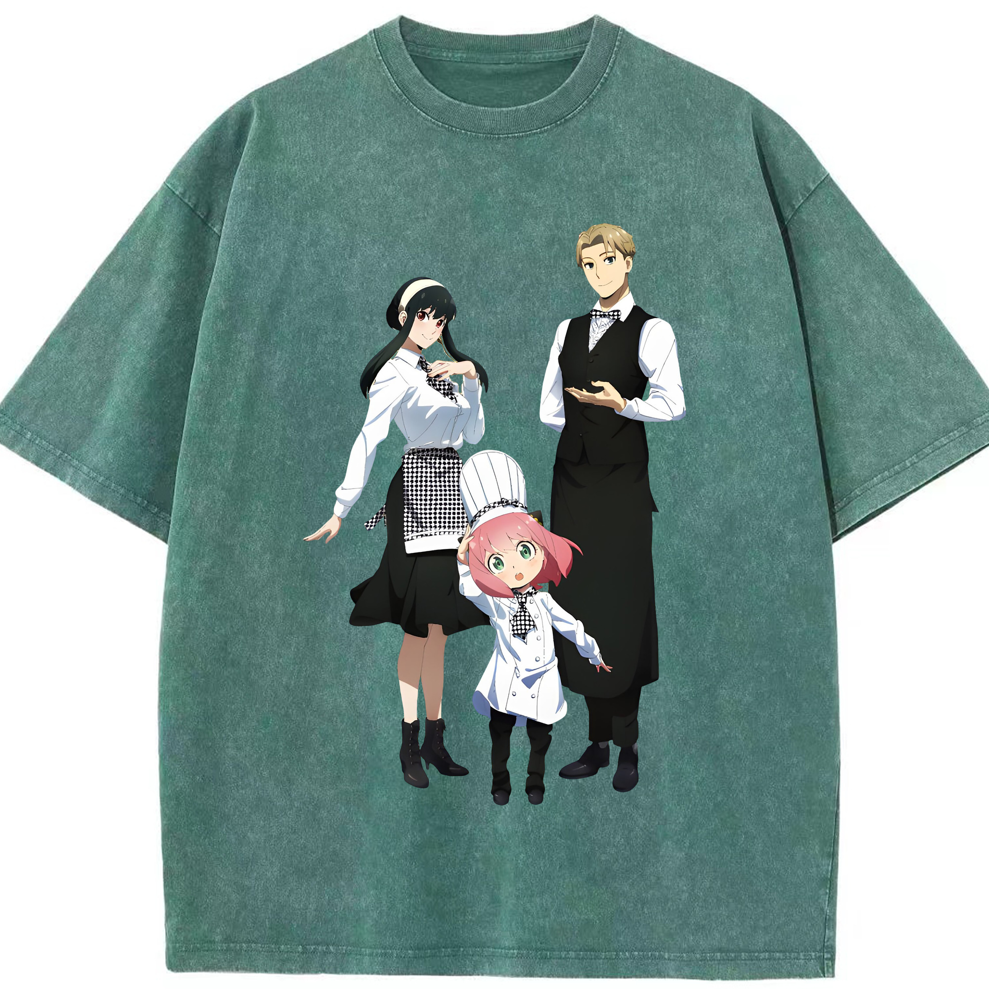 （画像用） SPY×FAMILY间谍家家酒 綿100% ヴィンテージ風 半袖Tシャツ（フロントプリント）